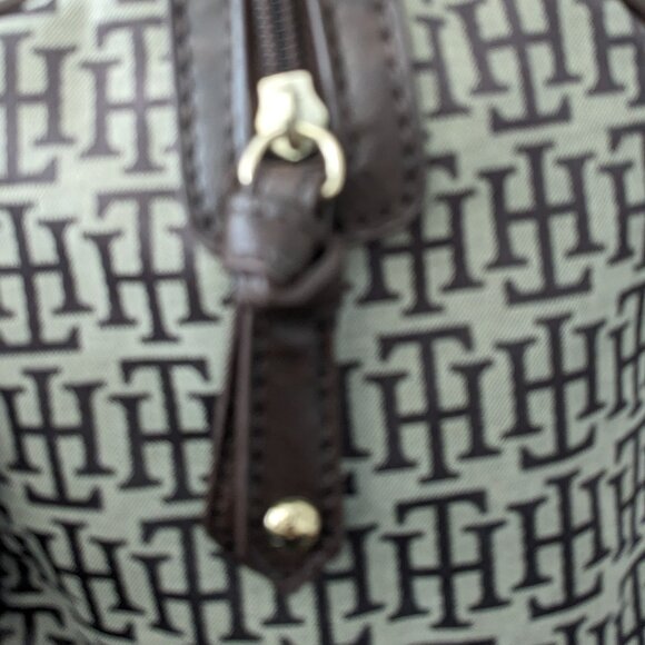 Tommy Hilfiger Women's  Signature  Geometric Sachet Shoulder Bag Brown - Picture 8 of 13